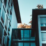 Contemporary architectural shot in Bern, showcasing modern design with glass and steel.